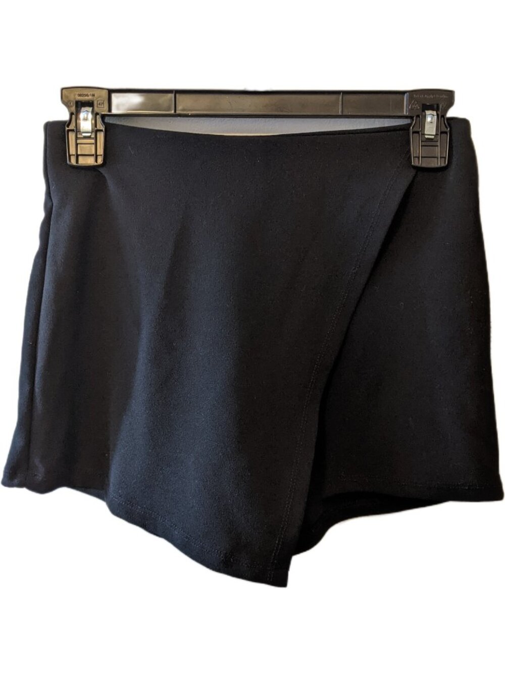 Black Asymmetric Wrap Mini Skort Shorts High Waist Party Grunge Festival S